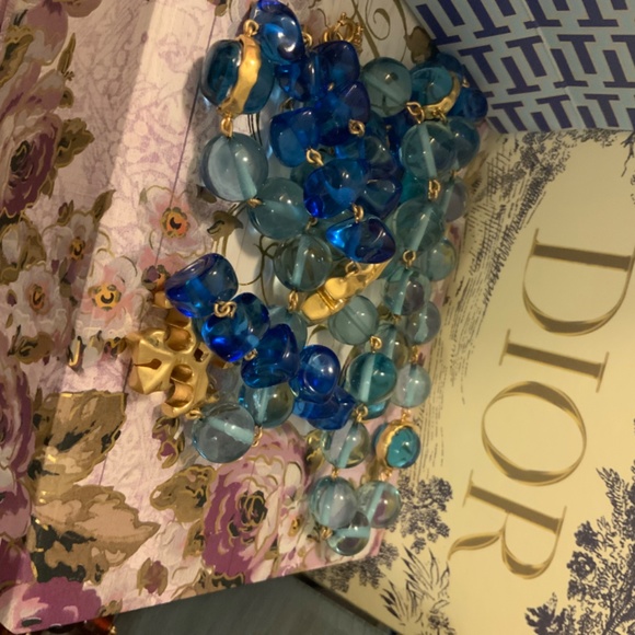 Elegant Blue and Gold Necklace - Picture 8 of 13